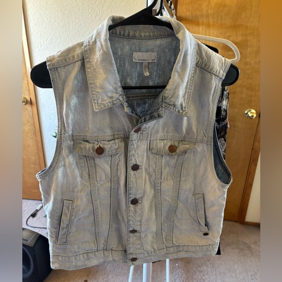 O'Neill Jackets & Blazers - O'Neill Blue Denim Vest Sleeveless Distressed